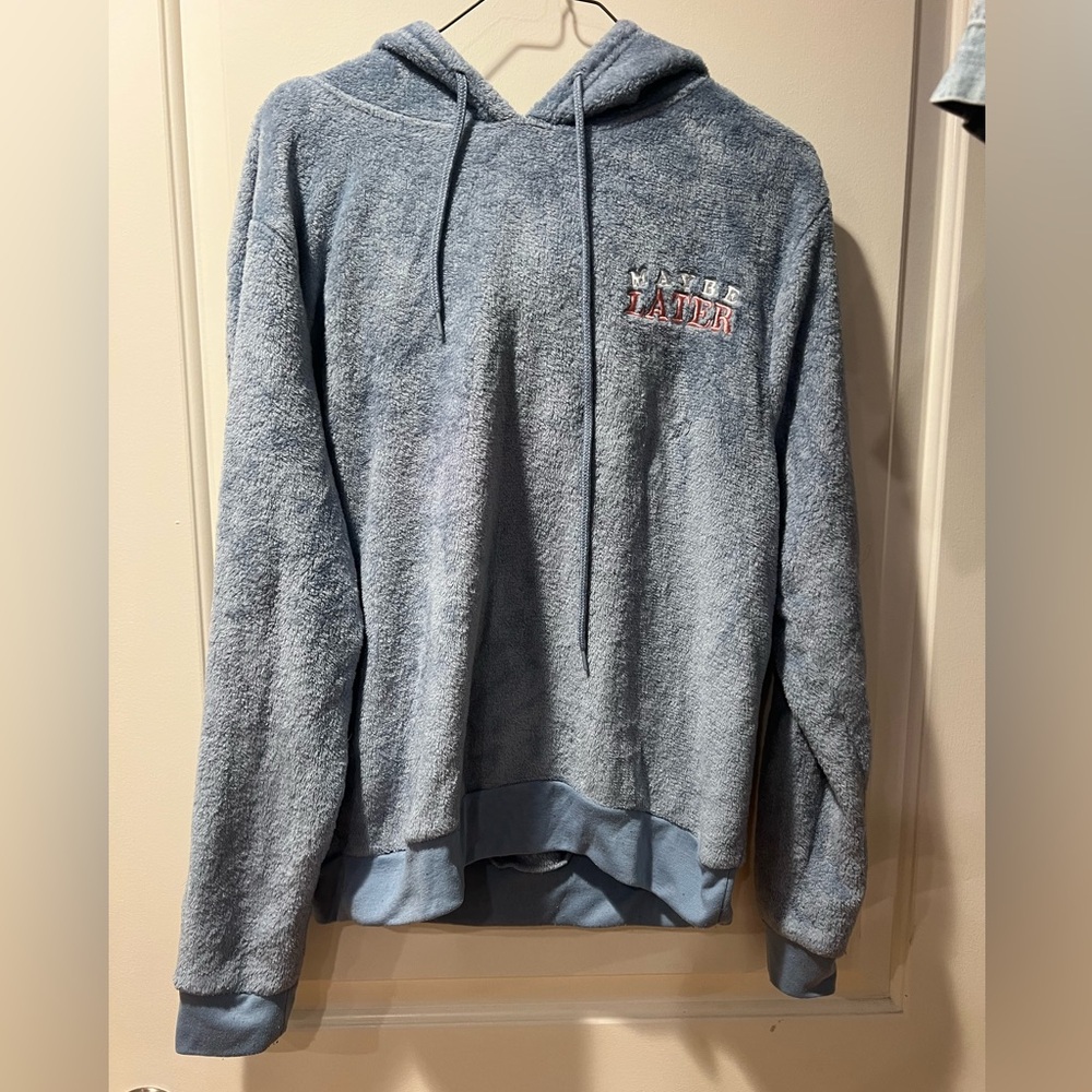 Maybe Later Cold Crush Blue fleece Sweater
